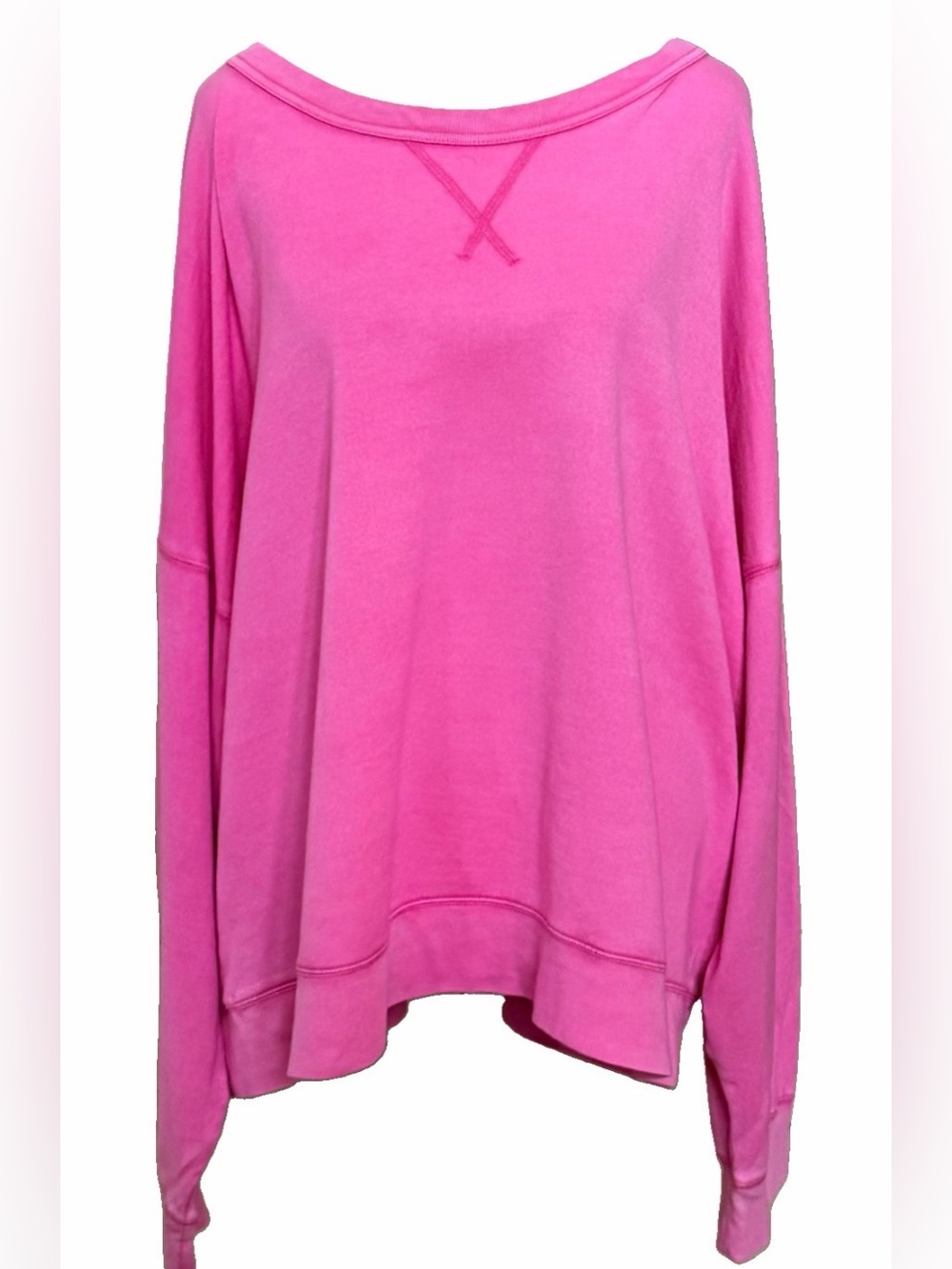 J.Crew Pink Oversized Mineral Wash Boxy Crew Neck Pullover Sweatshirt Plus 3X